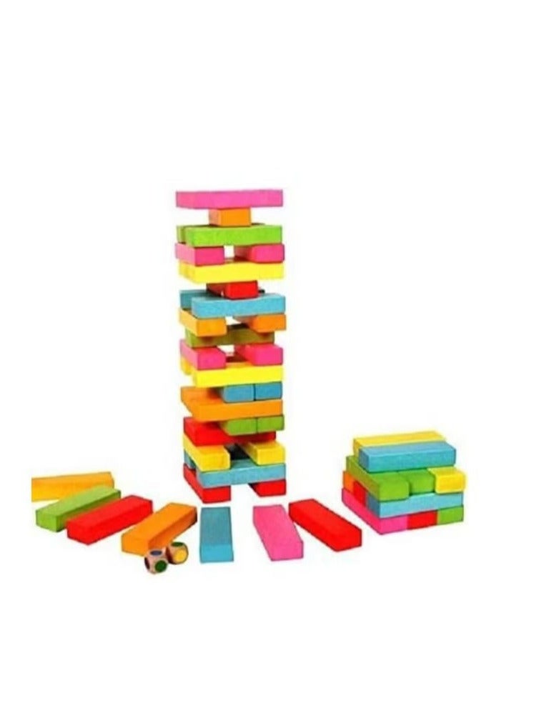 Generic Tower Challenge Colorful Wooden Puzzle 54 Pieces